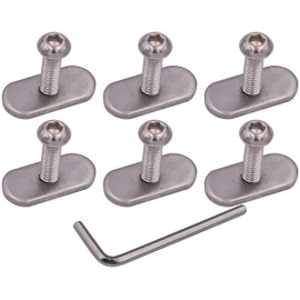 METER STAR 6 Pcs 304 Stainless Steel Kayak Rail Screws & M6 Track Nuts Rail Hardware Gear Mounting Replacement Kit for Kayaks Canoes Boats Rails