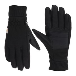 Carhartt Men's Wind Fighter Thermal-Lined Fleece Touch-Sensitive Knit Cuff Glove, Black, Large