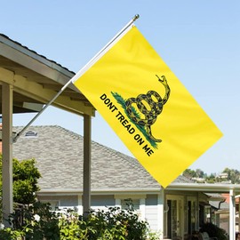 Dont Tread On Me Flag 3x5 Gadsden Flag Double Sided Outdoor Heavy Duty 3 Ply Polyester Material with 2 Metal Grommets, 4 Rows of Stitching Don't Tread On Me Snake Banner
