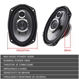 OGIFOAHC Car Audio TS-G6941R 6x9 Inch 2 Way 1000w Watt Max Car Stereo Speakers - Pair