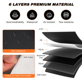 KEYOOG Car Cover Waterproof All Weather Fit for 2011-2024 Mi-ni Cooper Clubman/Countryman, 600D Oxford Cloth Heavy Duty, Sun Hail Protector Seal Skin Outdoor Car Covers with Door Zipper/Cotton Lining