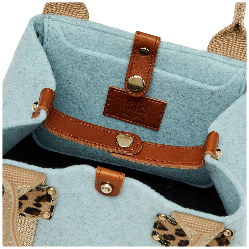 Topkapi Italian Felt Glitter Tape Combination Mini Tote Bag TREASURE,