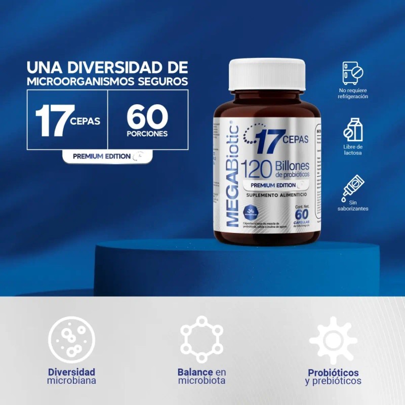 Probioticos Cepas 120 Billones Megabiotic Cápsulas Días Sabor Suplemento Alimenticio