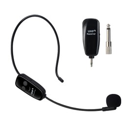 UHF Wireless Microphone Headset, Headset Microphone And Handheld Microphone 2 in 1 For Speakers,Voice Amplifiers,Tour Guides, Presentation, Teaching, Meeting Ect