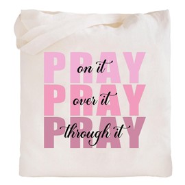 Teeglow Christian Canvas Tote Bag Gifts for Women, Aesthetic Faith Tote Beach Shopping Shoulder Reusable Grocery Church Inspirational Religious Gifts for Women Pray Bible Verse Tote Bag