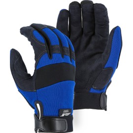 Majestic Glove Blue Synthetic Leather Mechanics Glove Armorskin 2137BL (1 Pair) (Small)