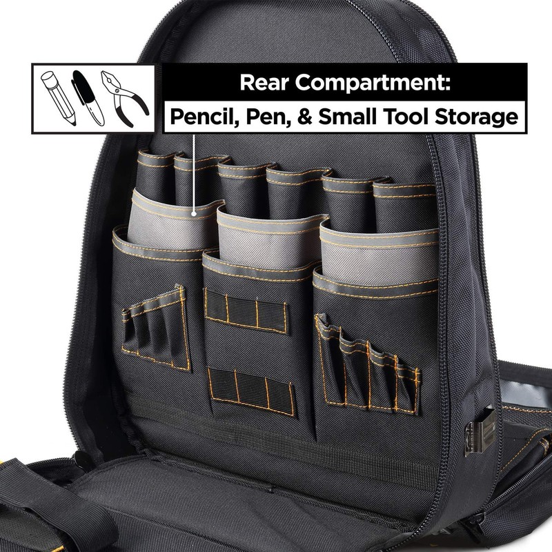 STEELHEAD 48-Pocket Heavy-Duty Tool Backpack, Padded Back Support, Reinforced Bottom,