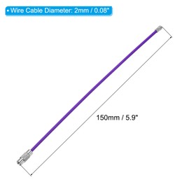 PATIKIL 5.9" Length Wire Keychain Cable, 6 Pack Stainless Steel 2mm Key Ring Loop for Outdoor Hiking Hanging Luggage Tag Keys ID Card, Purple