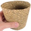 Ciieeo Mini Woven Trash Can Natural Straw Basket for Home