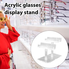 Acrylic Sunglass Display, Clear Acrylic Display Shelves Multi-layer, Glasses Stand for Multiple Glasses, Eyeglass Stand, Sunglass Rack Holder for Vanity Countertop Cabinet