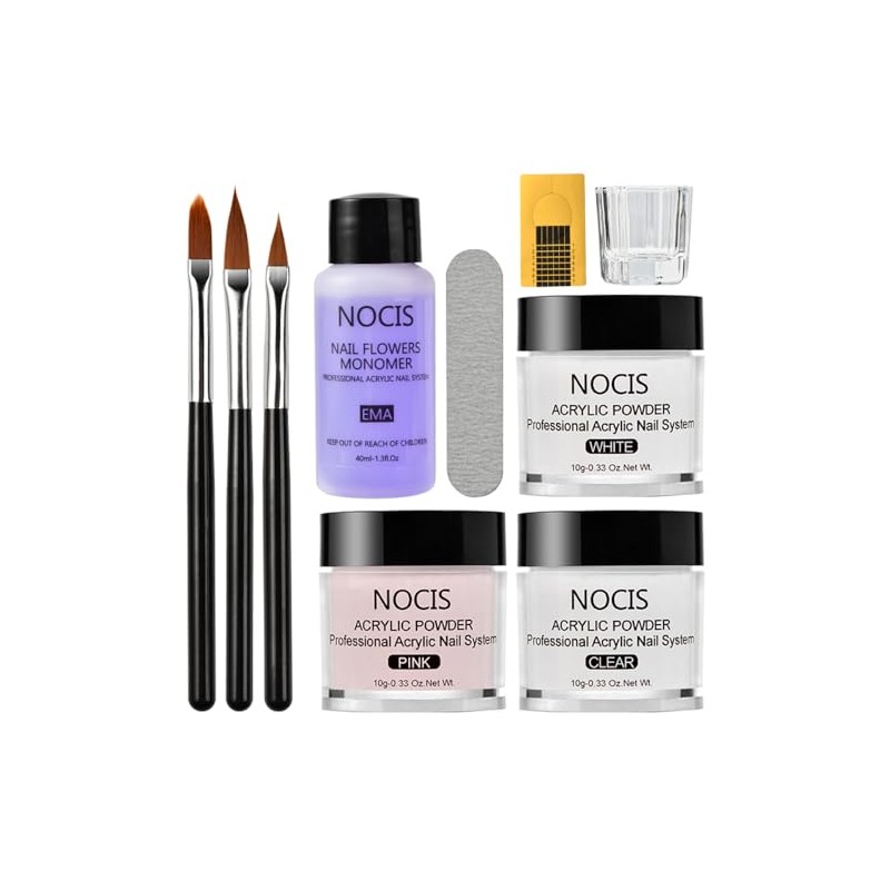 YUMTTY Kit de uñas acrílicas, Polvo acrílico, líquido acrílico, monómero