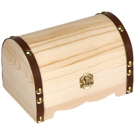 Glorex 6 2003 250 Treasure Chest Made of Pine Wood, Approx. 15 x 10 x 10 cm, FSC Mix, Natural Treasure Chest for Painting, Gluing and Decorating