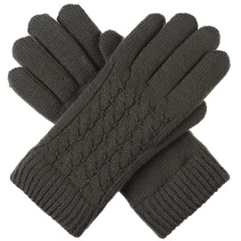 Be Your Own Style BYOS Women’s Winter Classic Cable Warm Plush Fleece Lined Knit Gloves…
