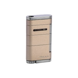 Xikar Allume Single Jet Flame Cigar Lighter, Durable Body, Fuel Gauge, Sandstone
