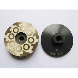 JDK - Rueda de pulido de resina de diamante de 4 pulgadas con rosca de 5/8"-11 para piedra de granito y azulejos (fino)