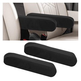 KITUREK 2PCS Car Front Seat Armrest Covers, Auto Seat Arm Rest Protector Replacement, Soft Elastic Fabric Armrest Covers, Vehicle Interior Decor Accessories (Black)