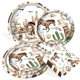 BACH AND BOOZY Cowboy Party Decorations Birthday Plates Napkins Western for Western Theme Party Decorations Cowboy Party Supplies