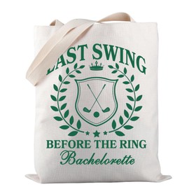 PWHAOO Golf Bachelorette Tote Bag Last Swing Before The Ring Bachelorette Tote Bag Golf Bachelorette Party Gift (Before The Ring TOTE)