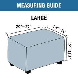 H.VERSAILTEX Real Velvet Plush 1 Piece Form Fit Stretch Rectangle Folding Storage Covers Ottoman Slipcovers Removable Footstool Protect Footrest Covers Elastic Bottom, Machine Washable(Large, Navy)