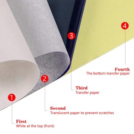 Carbon Paper Stencil Paper Sheet Tattoo A4 Tattoo Paper Classic Thermal Transfer Paper Tracing Paper for Tattoo Design (Pack of 100)