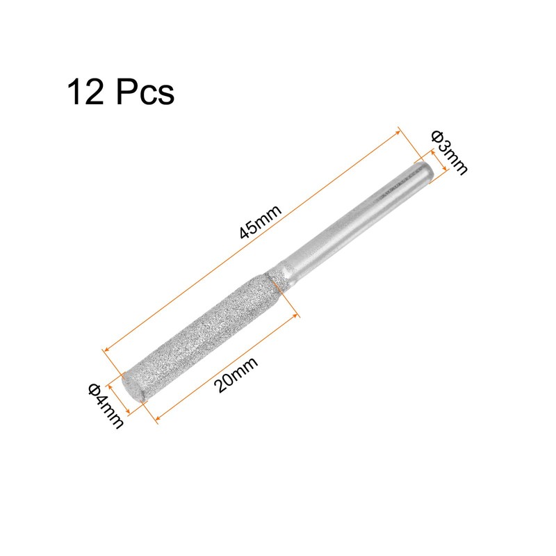 sourcing map 2Packs (12pcs) Diamond Coated Chainsaw Sharpener Bits 5/32"