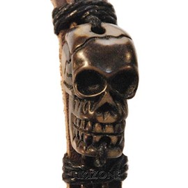 TZ Tribal Voodoo Pirate Skull Leather Bracelet
