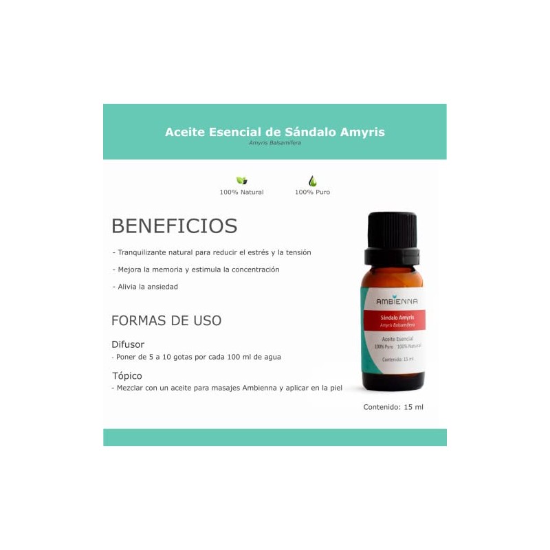 Ambienna Aceite Esencial de Sándalo 15 ml