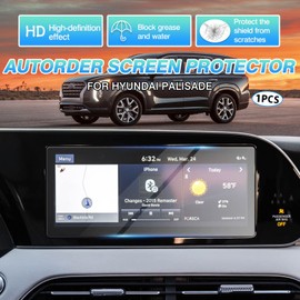 Autorder Screen Protector for 2020 2021 2022 Hyundai Palisade Ltd Limited Calligraphy Tempered Glass 9H Navigation Touchscreen Protective Film(10.25-Inch)