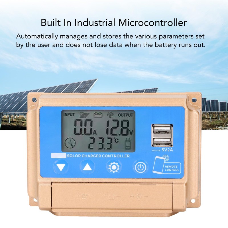 MPPT Solar Charge Controller, 12V 24V Adaptive Solar Panel Regulator