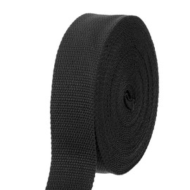 HARFINGTON Cotton Webbing 1.5 Inch 11 Yard Polyester Cotton Weave Webbing Strap Twill Tape Ribbon for Arts and Crafts Webbing Tote Bag Handles Cloth Belt Making Outdoor Supplies, Black