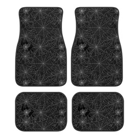 Allhaitong Spider Web Print All Weather Floor Mats for Car SUV & Truck - Automotive Floor Mats 4 Pieces Set (Front & Rear), Heavy Duty Protection