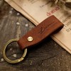 LITSTA Pueblo Keychain, Italian Leather, Key Chain, Brick red