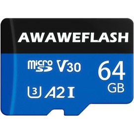 AWAWEFLASH 64GB SD Card - High-speed storage card, waterproof/high-temperature resistant SD card, suitable for car cameras, drones, switches, smartphones, video cameras, smart TVs