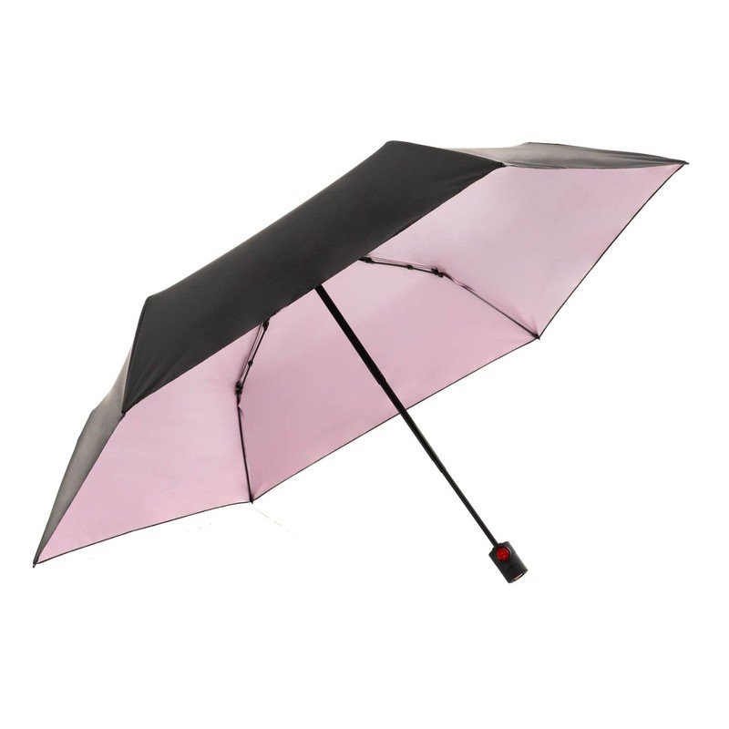 Knirps U.200 Ultra Light Duomatic Pocket Umbrella Black with Rose