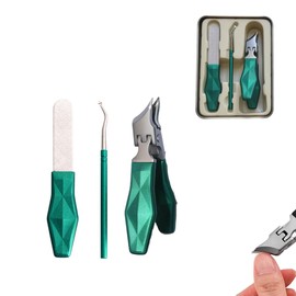 Kowiofame Angled Nail Clippers Green Eagle Beak Oblique Slanted Curved Thick Professional Nail Clippers for Women Adult Men Ingrown