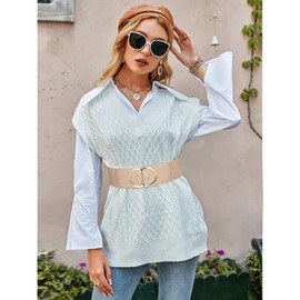 JasGood Women's Wide Elastic Waist Belt Vintage Stretchy Dress Belt Waist Belt with Gold O-Ring Buckle, 4-beige