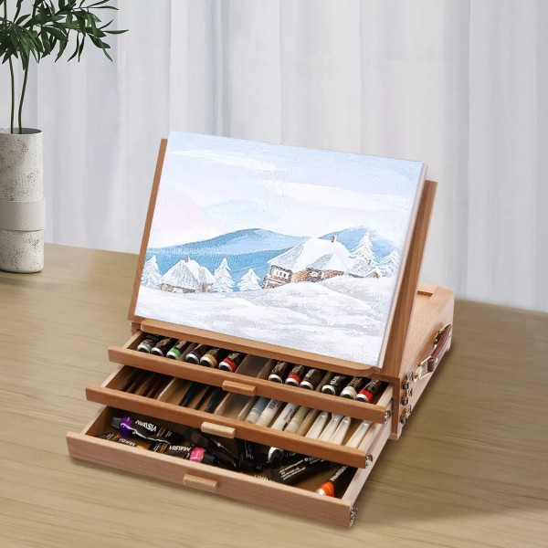 Unbranded Wooden Painting & Drawing Table Foldable Easel Painting Board