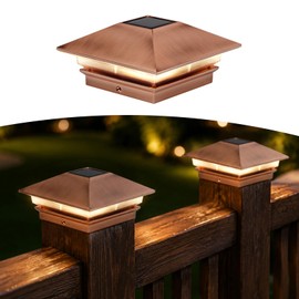 1 Pack Solar Post Cap Lights Outdoor for 4x4 Posts, Warm White Solar Fence Post Lights Solar Powered for 3.5x3.5 & 4x4 Wood/Vinyl Posts, IP65 Waterproof Fence Deck Post Cap Lights for Yard Patio