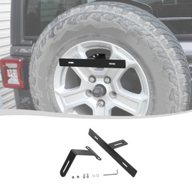 Voodonala for Jeep Wrangler JL 4XE 2018-2024 Spare Tire License Plate Frame Rear Plate License Bracket Rear License Hanging Kits Compatible with Jeep Wrangler JL JLU 4XE 2018-2024(Aluminum Alloy)