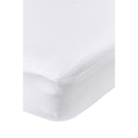 Meyco Baby Molton Fitted Sheet for Junior Bed (Fitted Sheet made of 100% Cotton with PU Underlayer, Waterproof & Moisture Absorbent, Breathable & Comfortable, Size: 70 x 140 cm), White