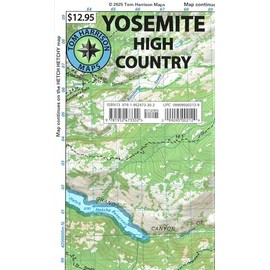 Tom Harrison Maps Yosemite High Country, California Topographic Hiking Map