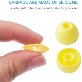 Replacement Eartips Silicone Earbuds Buds Set Earplug Compatible with PowerBeats Pro Beats Wireless Headset and Universal for 3.8mm Caliber Headset(Yellow)