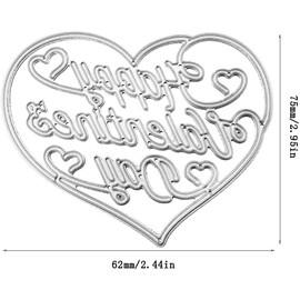 1Pc Sliver Heart Happy Valentines Day Metal Cutting Dies Stencil Scrapbooking DIY Stamp Card Embossing Craft Dies,Perfect for Scrapbooking Die-Cuts Arts,Crafts and Sewing,Die-Cutting and Embossing