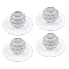 LELE LIFE 4 Pcs Transparent Crystal Knobs, No Drilling Self-Adhesive Dresser Drawer Acrylic Knob, Clear Cabinet Drawer Knobs, Pulls Handles for Wardrobe Bookcase Window, 1.1 Inch Diameter