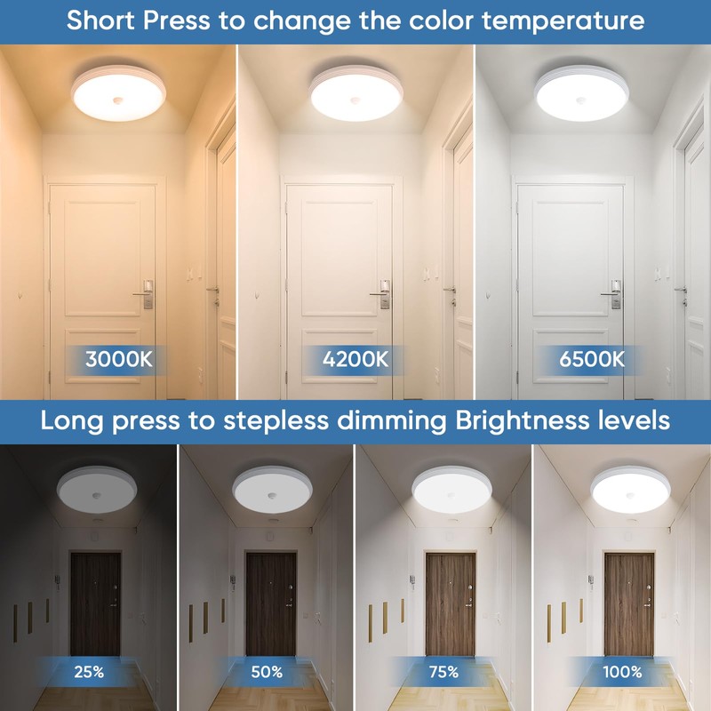 Rechargeable Closet Lights Motion Sensored, Battery Operated Ceiling Light Wireless