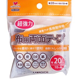 Mouth super strong double-sided cloth tape transparent 10m roll width 20mm by KAWAGUCHI