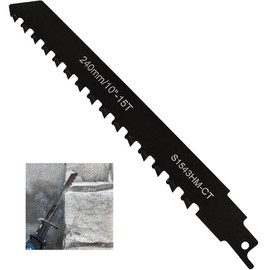 JUXINE Jigsaw Blade, Carbide Reciprocating Saw Blade, Wood Stone Saw Blade for Brick, Concrete, Cement Board, Einhell, Dewalt, Bosch etc. (240 mm)
