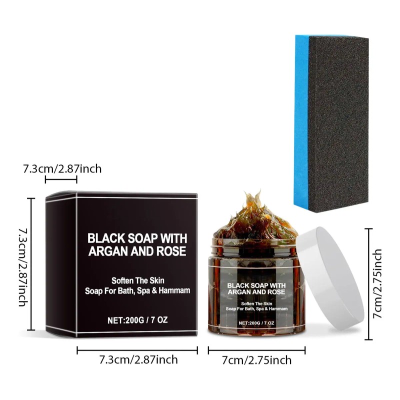 Jabón Negro Marroquí Exfoliante Corporal 200g Facial