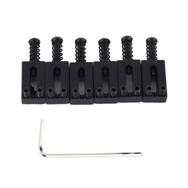 6 Pcs Electric Guitar Bridge Saddle Standard Zinc Alloy Guitar Tremolo Bridge Roller Saddles for Replacement Black
