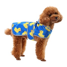 Dog Raincoat with Hood and Leash Hole, Adjustable Belly Strap, Reflective Strips, Lightweight Slicker Poncho Rain Jacket Coat for Small Medium Large Dogs and Puppies (A. Ducks, Small)